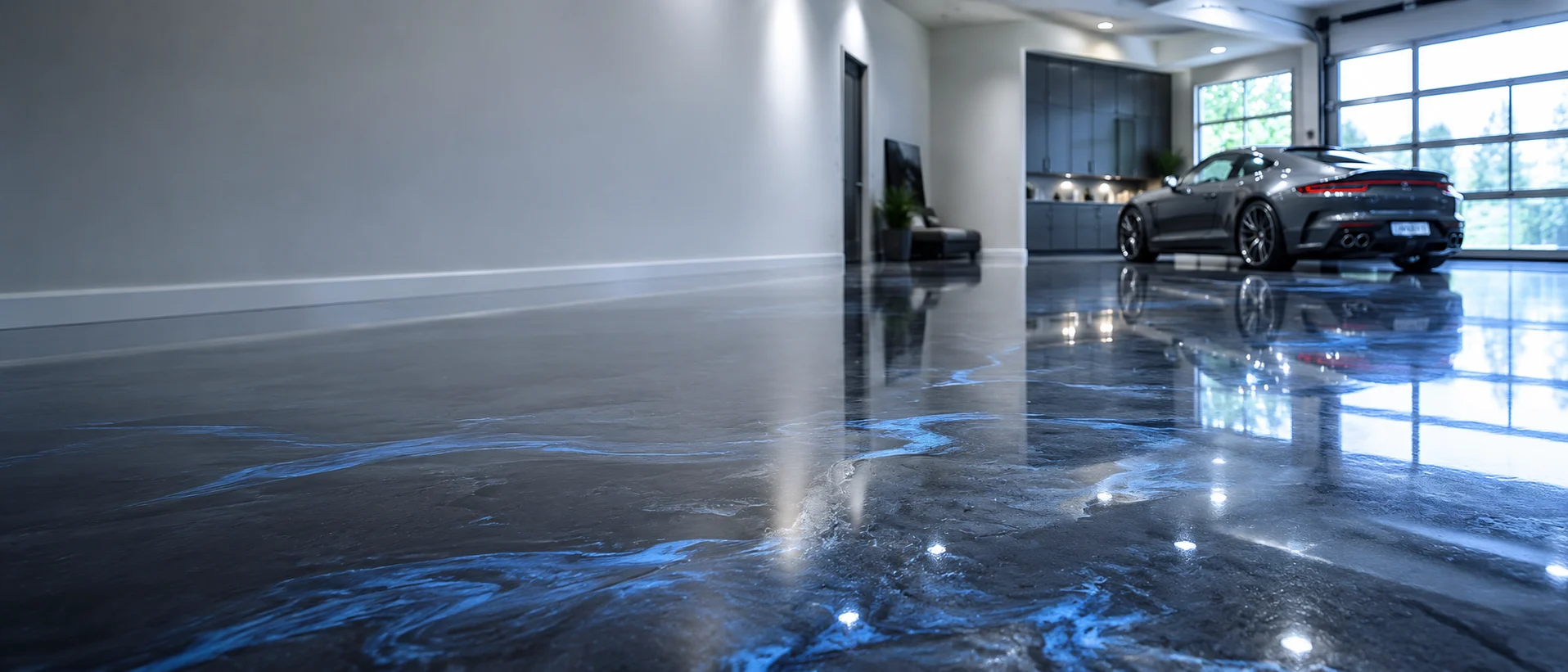 Premium glossy epoxy floor finish in a Cape Town home